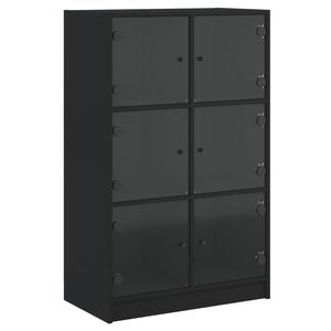 vidaXL Highboard s dv&iacute;řky čern&yacute; 68 x 37 x 109 cm kompozitn&iacute; dřevo