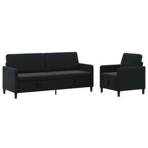 vidaXL Sedačka se storage 2 ks Čern&aacute; Polyester