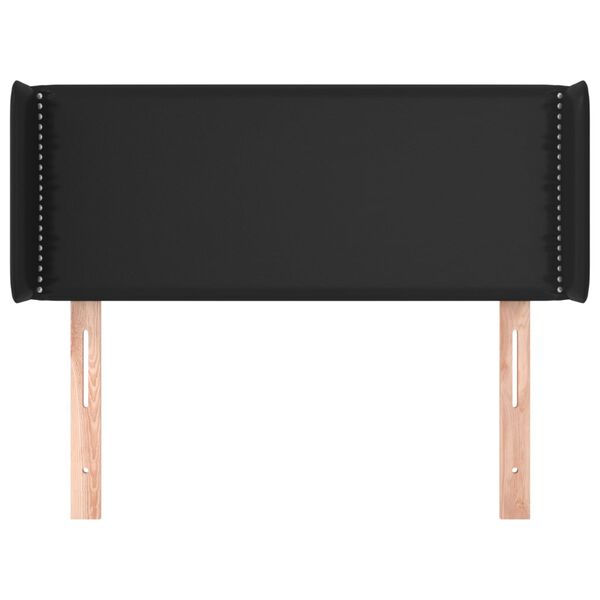 vidaXL Čelo postele typu u&scaron;&aacute;k čern&eacute; 93x16x78/88 cm uměl&aacute; kůže