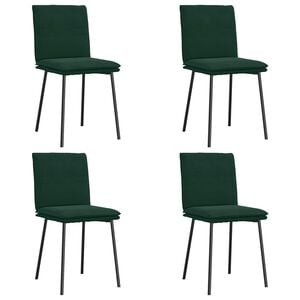 vidaXL J&iacute;deln&iacute; židle 4 ks tmavě zelen&eacute; samet