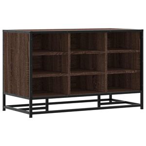 vidaXL Lavice s botn&iacute;kem hněd&yacute; dub 84x40x53,5 cm kompozit a kovu