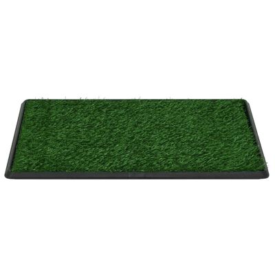 vidaXL Toaleta pro psy s nádobou a umělou trávou zelená 76x51x3 cm WC