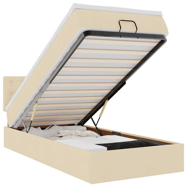 vidaXL Osmansk&yacute; postel s matrac&iacute; kr&eacute;mově 90x200 cm textil