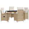 vidaXL Zahradn&iacute; j&iacute;deln&iacute; sada 5 pcs Beige a kr&eacute;mov&aacute; b&iacute;l&aacute;