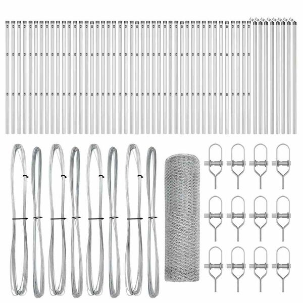 vidaXL Plotov&yacute; sloupek. Stř&iacute;brn&aacute; 100 x 0,8 m (13 mm s&iacute;ť) Ocel
