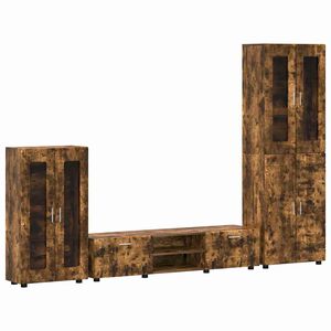 vidaXL Sestava TV skř&iacute;něk se z&aacute;suvkou Kouřov&yacute; dub kompozitn&iacute; dřevo