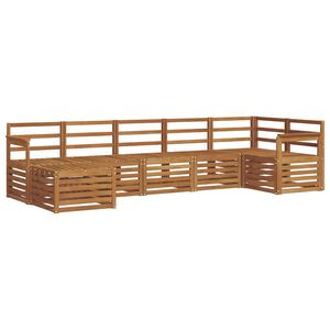 vidaXL Rohov&aacute; sofa sada 7 pcs Př&iacute;rodn&iacute; Masivn&iacute; ak&aacute;tov&eacute; dřevo