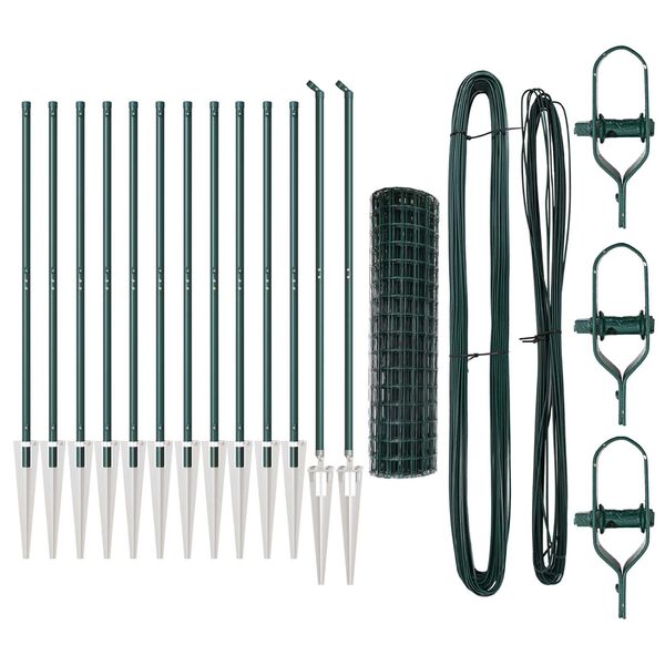 vidaXL Plot s sloupkem Zelen&aacute; 1 x 25 m Ocel a PVC