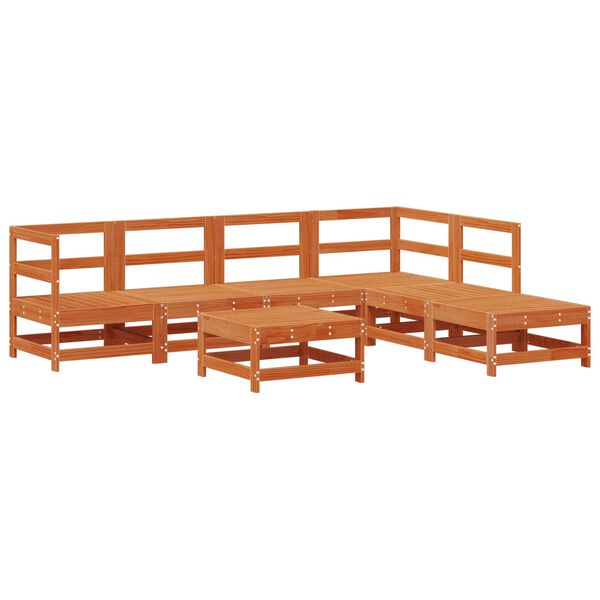 vidaXL Zahradn&iacute; lounge set 7 pcs Voskově Hněd&aacute; Masivn&iacute; borovice