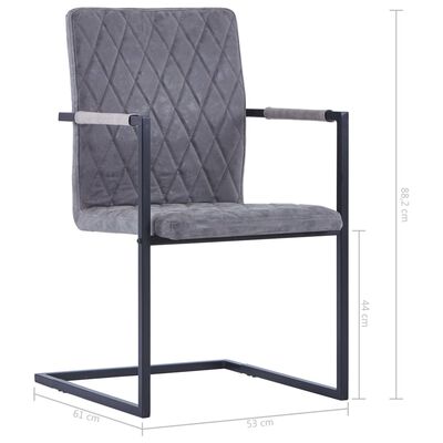 vidaXL Konzolové jídelní židle 4 ks tmavě šedé umělá kůže