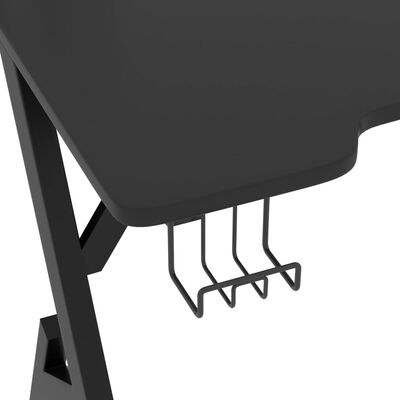 vidaXL Herní stůl s nohami ve tvaru Y černý 110 x 60 x 75 cm