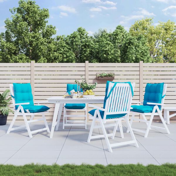 vidaXL Podušky na židli s nízkým opěradlem 4 ks tyrkysové oxford