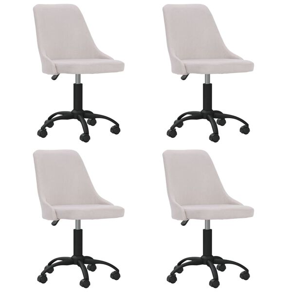 vidaXL Otočn&eacute; j&iacute;deln&iacute; židle 4 ks kr&eacute;mov&eacute; textil