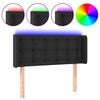 vidaXL Čelo postele s LED čern&eacute; 93 x 16 x 78/88 cm uměl&aacute; kůže