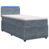 vidaXL Box spring postel s matrac&iacute; a LED Tmavě &scaron;ed&aacute; 90 x 190 cm Samet