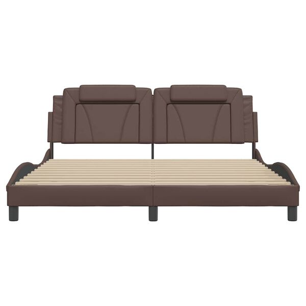 vidaXL R&aacute;m postele Viana bez matrace hněd&yacute; 180x200 cm uměl&aacute; kůže