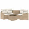 vidaXL Set pohovek 6 ks Beige a kr&eacute;mov&aacute; b&iacute;l&aacute; Poly ratan a ocel