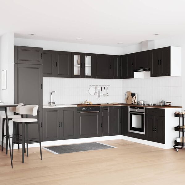 vidaXL Skř&iacute;ňka pod dřez Porto Čern&aacute; 80 x 46 x 81,5 cm Kompozitn&iacute; dřevo