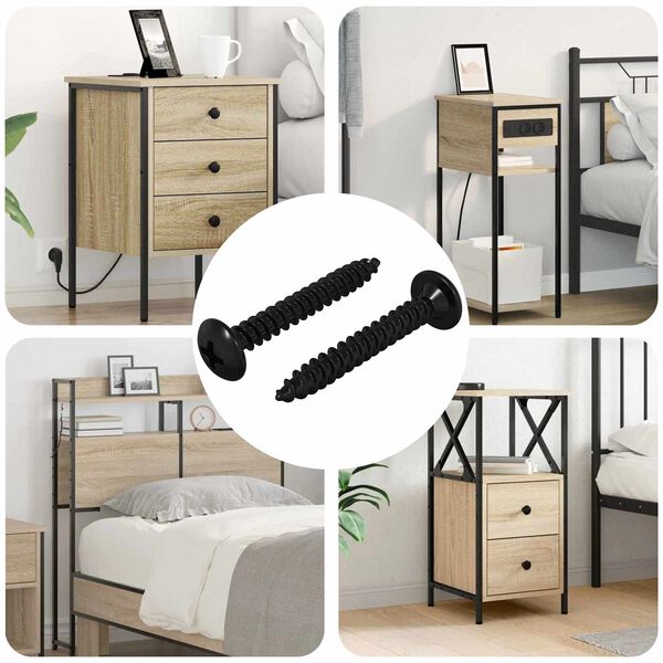 vidaXL Z&aacute;vitov&yacute; hřeb&iacute;k 2 pcs Čern&aacute; M4 x 28 mm Ocel