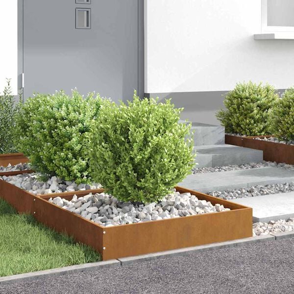 vidaXL Okraj tr&aacute;vn&iacute;ku 6 pcs Rezav&aacute; 60 x 60 x 13 cm