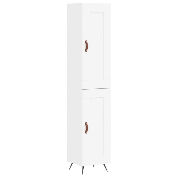 vidaXL Skř&iacute;ň highboard b&iacute;l&aacute; 34,5 x 34 x 180 cm kompozitn&iacute; dřevo