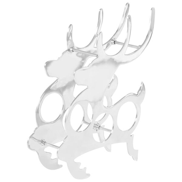 vidaXL Stojan na v&iacute;no stř&iacute;brn&yacute; 33 x 14 x 54 cm masivn&iacute; hlin&iacute;k