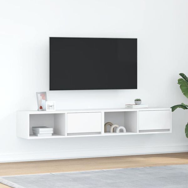 vidaXL TV skř&iacute;ňky 2 ks B&iacute;l&aacute; 80x31x25,5 cm Dřevěn&aacute; konstrukce