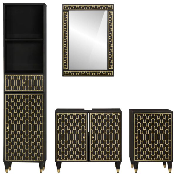 vidaXL 4d&iacute;ln&aacute; koupelnov&aacute; sestava masivn&iacute; mangovn&iacute;kov&eacute; dřevo