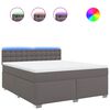 vidaXL Box spring postel s matrac&iacute; &scaron;ed&aacute; 180x200 cm uměl&aacute; kůže