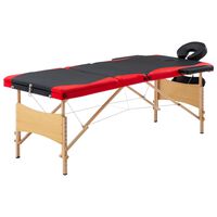 vidaXL Skládací masážní stůl 3 zóny dřevěný černý a červený