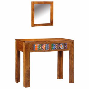 vidaXL Kosmetick&yacute; stůl Hněd&aacute; 90 x 45 x 75 cm Masivn&iacute; ak&aacute;tov&eacute; dřevo