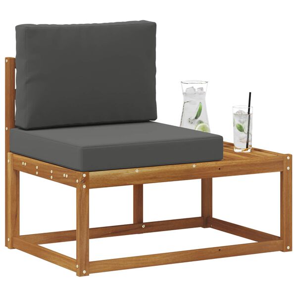vidaXL Venkovn&iacute; koncov&aacute; pohovka s pol&scaron;t&aacute;řem Přirozen&aacute; a Anthracitov&aacute;