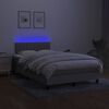 vidaXL Box spring postel s matrac&iacute; a LED světle &scaron;ed&aacute; 120x190 cm textil