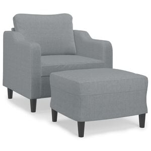 vidaXL Křeslo s podnožkou světle &scaron;ed&eacute; 60 cm textil