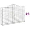 vidaXL Klenut&eacute; gabionov&eacute; ko&scaron;e 5 ks 200x30x120/140cm pozinkovan&eacute; železo