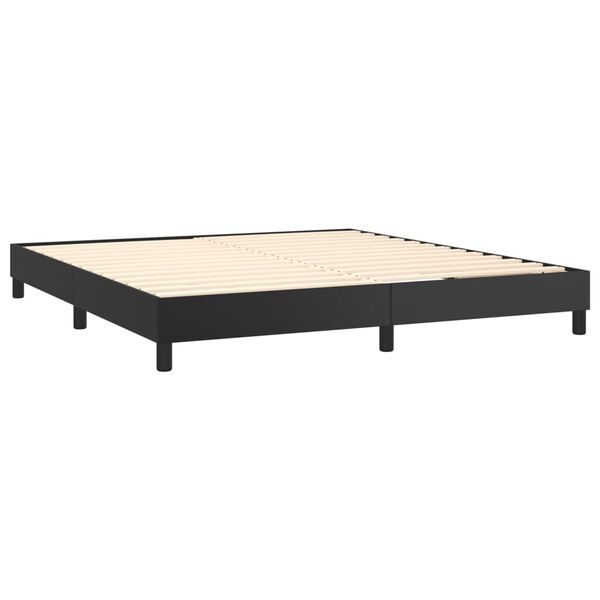 vidaXL Box spring postel s matrac&iacute; čern&aacute; 160x200 cm uměl&aacute; kůže