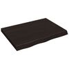 vidaXL N&aacute;stěnn&aacute; police tmavě hněd&aacute; 80x60x(2-6)cm o&scaron;etřen&yacute; masivn&iacute; dub