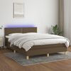 vidaXL Box spring postel s matrac&iacute; a LED tmavě hněd&aacute; 140x190 cm textil