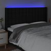 vidaXL Čelo postele s LED čern&eacute; 183 x 16 x 118/128 cm textil