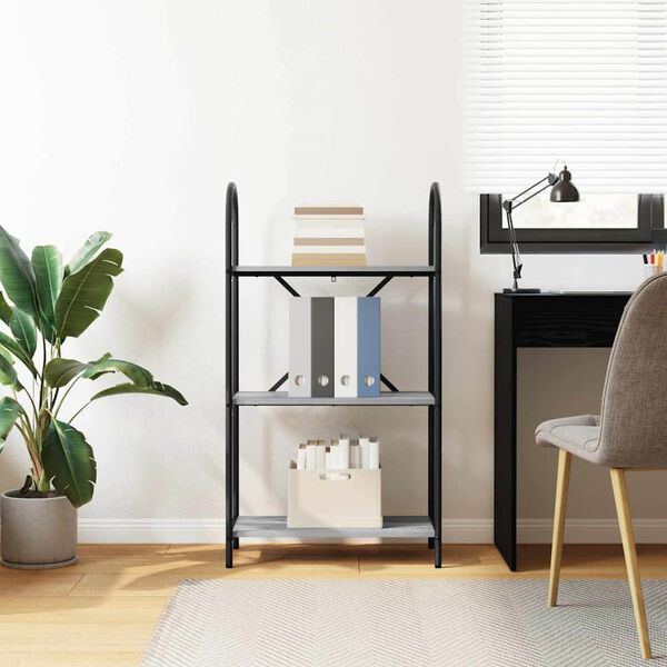 vidaXL Knihovna &Scaron;ed&aacute; Sonoma 60 x 30 x 109 cm Kompozitn&iacute; dřevo