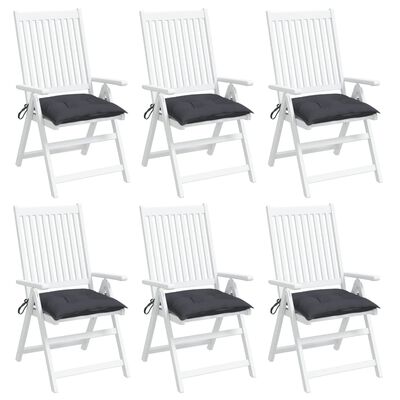vidaXL Podušky na židli 6 ks antracitové 40 x 40 x 7 cm látka oxford