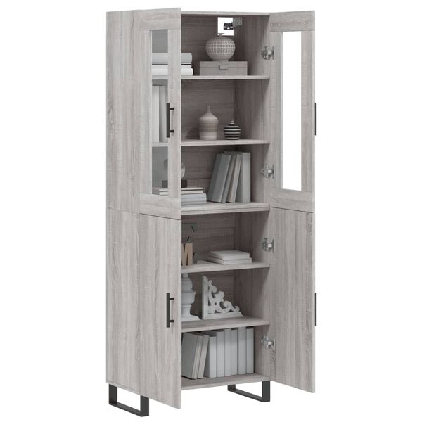 vidaXL Skř&iacute;ň highboard &scaron;ed&aacute; sonoma 69,5 x 34 x 180 cm kompozitn&iacute; dřevo