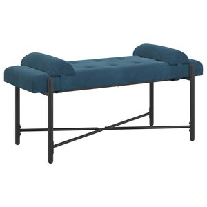 vidaXL Lavice s knofl&iacute;ky a pol&scaron;t&aacute;ři Modr&aacute; 110 x 40 x 46 cm Samet