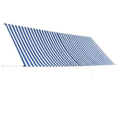 vidaXL Zatahovací markýza modro-bílá 400 x 150 cm
