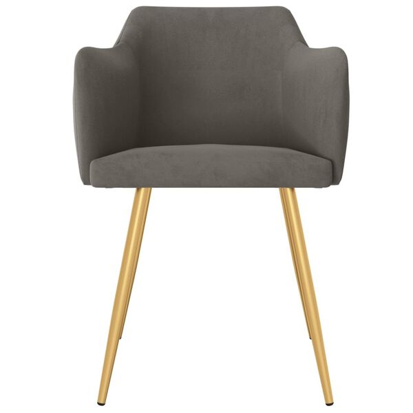 vidaXL J&iacute;deln&iacute; židle 4 ks tmavě &scaron;ed&eacute; samet