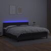 vidaXL Box spring postel s matrac&iacute; a LED čern&aacute; 160x200 cm uměl&aacute; kůže