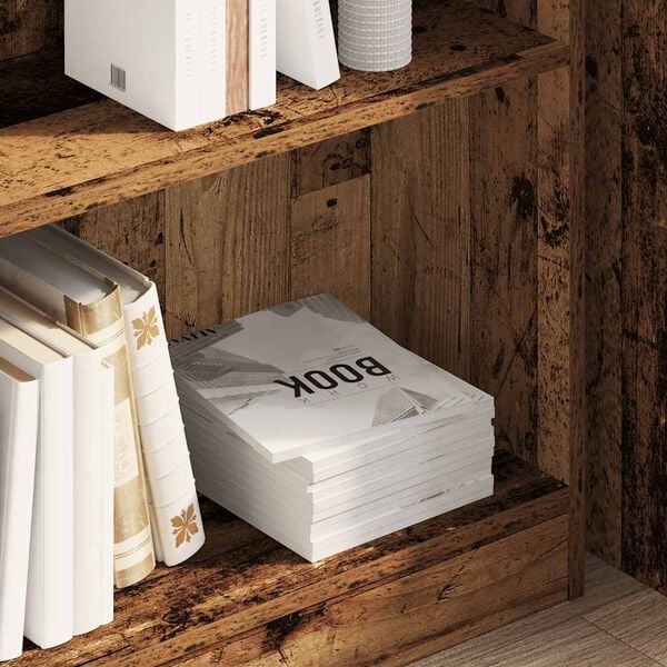 vidaXL Knihovna old wood 80 x 24 x 76 cm kompozitn&iacute; dřevo