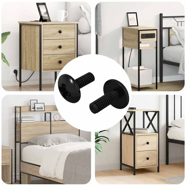 vidaXL &Scaron;rouby s pouzdrem 2 pcs Čern&aacute; M4 x 10 mm Ocel