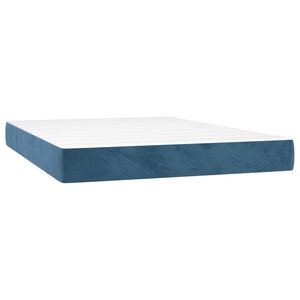 vidaXL Ta&scaron;tičkov&aacute; matrace středn&iacute; tvrdost tmavě modr&aacute; 140 x 200 x 20 cm samet
