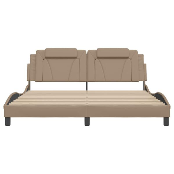 vidaXL R&aacute;m postele Viana bez matrace cappuccino 180x200 cm uměl&aacute; kůže